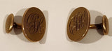 Antique 1920s Engraved Signed Gold Cufflinks