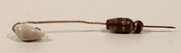 Antique Victorian Hold-On Seashell Brass Stick Pin Pat. 13009