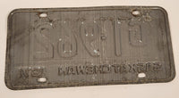 Vintage 1971 Saskatchewan Government Vehicle Red Lettering White Vehicle License Plate Metal Tag G 1 962