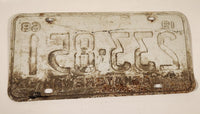 Vintage 1968 Saskatchewan Green Lettering White Vehicle License Plate Metal Tag 233 851