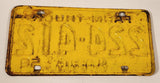 Vintage 1958 Alberta Farm Truck Black Letters Yellow Vehicle License Plate 224 412