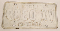 Vintage 1963 Alberta Black Letters White Vehicle License Plate VX 0389