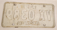 Vintage 1963 Alberta Black Letters White Vehicle License Plate VX 0389