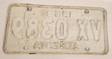 Vintage 1963 Alberta Black Letters White Vehicle License Plate VX 0389