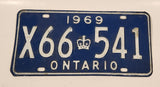 1969 Ontario Blue with White Letters Vehicle License Plate X66 541