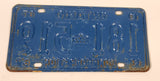 1967 Ontario 1867 Confederation Blue with White Letters Vehicle License Plate 181 519