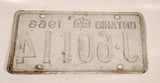 1966 Ontario White with Blue Letters Vehicle License Plate J 60114