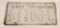 1966 Ontario White with Blue Letters Vehicle License Plate J 60114