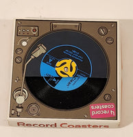 2010 Gama-Go Vinyl Music Record Rubber Drink Coasters Set of 4 New in Box