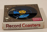 2010 Gama-Go Vinyl Music Record Rubber Drink Coasters Set of 4 New in Box