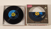 2010 Gama-Go Vinyl Music Record Rubber Drink Coasters Set of 4 New in Box