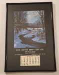 1978 Elite Custom Upholstery Ltd "And" Wicker World Saskatoon, Sask. Calendar on Leather Backing Framed Never Used