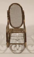 Vintage Mesh Rocking Chair Dollhouse Brass Miniature 3" Tall