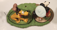 Walt Disney Classics Collection Canine Caddy Mickey Mouse Golding and Pluto Ceramic Figures and Base