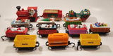 Rare Vintage Coca Cola Mexico Santa Clause Train Cars with Removeable Tops Plastic Toy Set