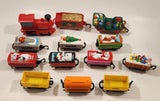 Rare Vintage Coca Cola Mexico Santa Clause Train Cars with Removeable Tops Plastic Toy Set