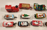 Rare Vintage Coca Cola Mexico Santa Clause Train Cars with Removeable Tops Plastic Toy Set