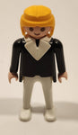 1974 Geobra PlayMobil Blonde Male Black Shirt White Pants Toy Figure