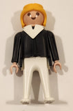 1974 Geobra PlayMobil Blonde Male Black Shirt White Pants Toy Figure