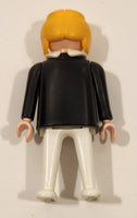 1974 Geobra PlayMobil Blonde Male Black Shirt White Pants Toy Figure