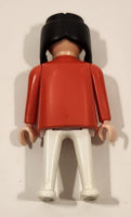 1974 Geobra PlayMobil Black Hair Female Red Top White Pants Toy Figure