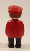 1990 Geobra PlayMobil First Smile Train Conductor Red Top and Hat Black Pants Toy Figure