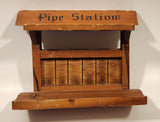 Vintage Pipe Station Wood Four Hold Pipe Stand Holder