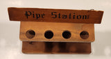 Vintage Pipe Station Wood Four Hole Pipe Stand Holder