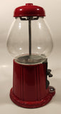 Vintage Continental Gumball Candy Dispenser Machine Coin Bank Metal with Glass Globe 11" Tall