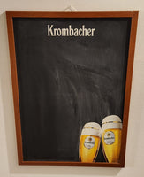 Krombacher German Beer 21 1/4" x 29 1/4" Wood Framed Chalkboard Sign Menu Board