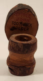 Vintage Banff Alberta Toilet Shaped Little John Toothpick Holder Wood