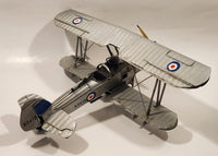 RAF Hawker Hind K5418 Airplane Silver Grey Large 11 3/4" Long Tin Metal Military Aircraft Model