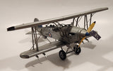 RAF Hawker Hind K5418 Airplane Silver Grey Large 11 3/4" Long Tin Metal Military Aircraft Model