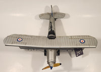 RAF Hawker Hind K5418 Airplane Silver Grey Large 11 3/4" Long Tin Metal Military Aircraft Model