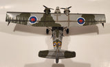 RAF FVR 2244 Catalina mk IB Amphibious Boat Airplane Grey and Olive Camouflage Large 11 1/2" Long Tin Metal Military Aircraft Model