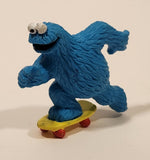 Vintage Applause Muppets Inc Sesame Street Cookie Monster Skateboarding 3" Tall PVC Toy Figure