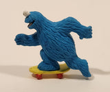 Vintage Applause Muppets Inc Sesame Street Cookie Monster Skateboarding 3" Tall PVC Toy Figure