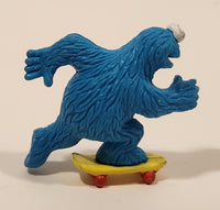 Vintage Applause Muppets Inc Sesame Street Cookie Monster Skateboarding 3" Tall PVC Toy Figure