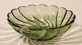 Vintage Hazel Atlas Colonial Swirl 4 3/4" Green Glass Capri Serving Bowl