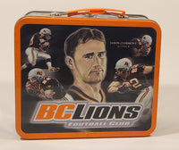 2003 CFL BC Lions Football Team 50 Seasons Est 1953 Dave Dickenson Quarterback Jason Clermont Slotback Orange and White Tin Metal Lunch Box