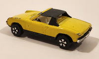 Vintage PlayArt VW Porsche 914 Yellow Die Cast Toy Car Vehicle Made in Hong Kong