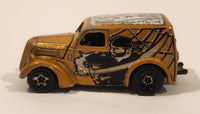 2003 Hot Wheels Boulevard Buccaneers Anglia Panel Truck Metalflake Gold Die Cast Toy Car Vehicle with Opening Hood