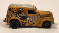 2003 Hot Wheels Boulevard Buccaneers Anglia Panel Truck Metalflake Gold Die Cast Toy Car Vehicle with Opening Hood