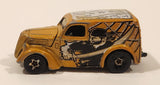 2003 Hot Wheels Boulevard Buccaneers Anglia Panel Truck Metalflake Gold Die Cast Toy Car Vehicle with Opening Hood