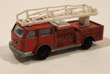 Vintage Majorette No. 207 Pompier Fire Ladder Truck Red 1/100 Scale Die Cast Toy Car Vehicle