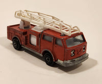 Vintage Majorette No. 207 Pompier Fire Ladder Truck Red 1/100 Scale Die Cast Toy Car Vehicle