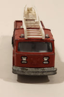 Vintage Majorette No. 207 Pompier Fire Ladder Truck Red 1/100 Scale Die Cast Toy Car Vehicle