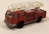 Vintage Majorette No. 207 Pompier Fire Ladder Truck Red 1/100 Scale Die Cast Toy Car Vehicle