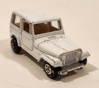 Vintage Jeep CJ-7 White Die Cast Toy Car Vehicle with Opening Hood Made in Hong Kong