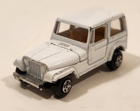 Vintage Jeep CJ-7 White Die Cast Toy Car Vehicle with Opening Hood Made in Hong Kong